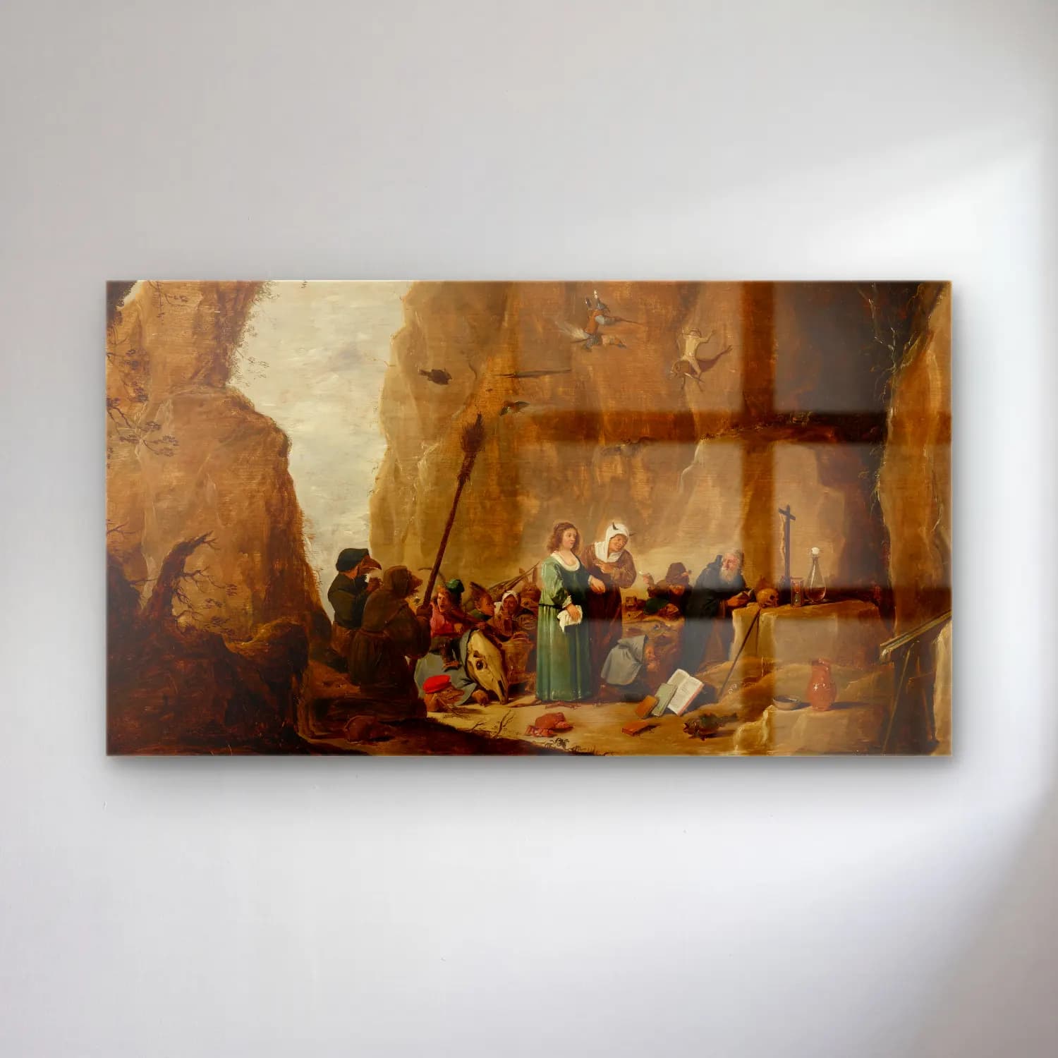David Teniers The Younger – The Temptation of St. Anthony (17th century) cam tablo — David Teniers The Younger – The Temptation of St. Anthony (17th century) — yağlı boya dini sahne
