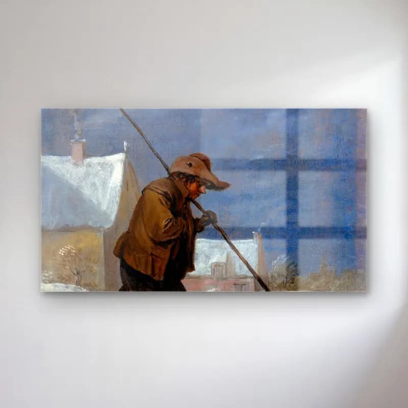 David Teniers The Younger – Winter cam tablo — David Teniers The Younger – Winter — yağlı boya erkek portresi