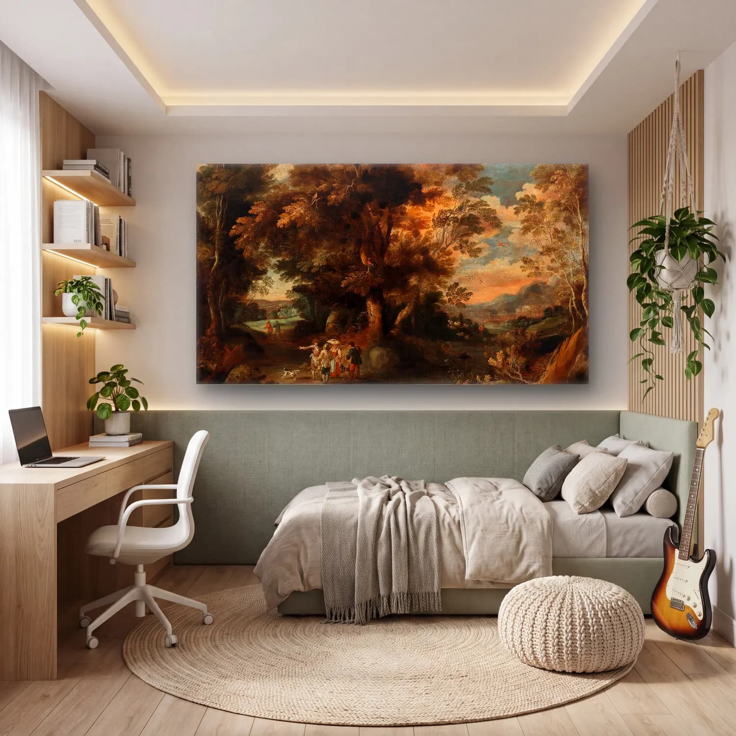 David Vinckboons – A wooded landscape with travellers cam tablo — genç odasında