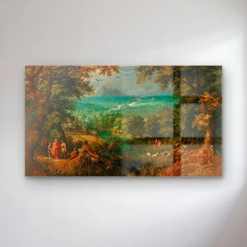 David Vinckboons – An extensive wooded landscape with biblical staffage cam tablo — David Vinckboons – An extensive wooded landscape with biblical staffage — yağlı boya mitolojik sahne
