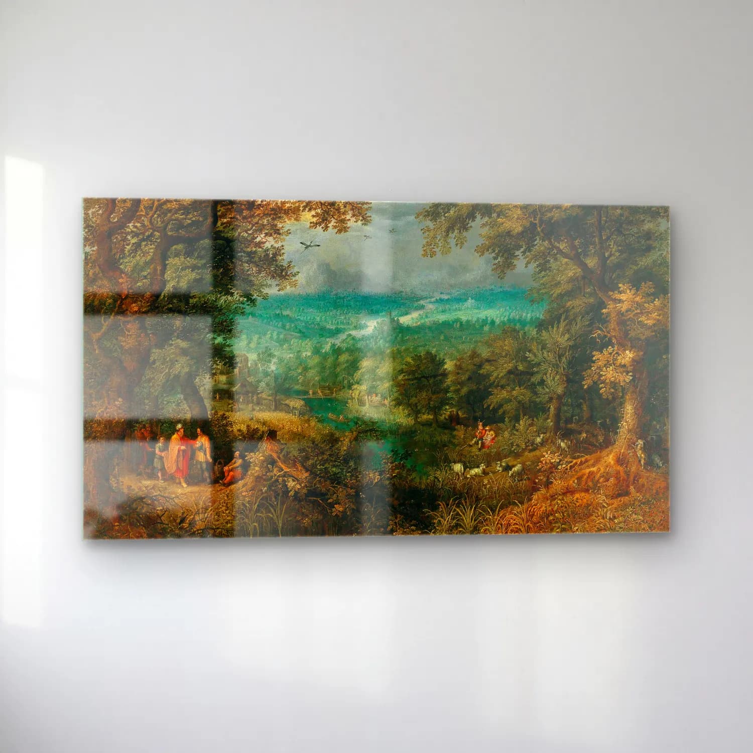 David Vinckboons – An extensive wooded landscape with biblical staffage cam tablo — sol açıdan görünüm