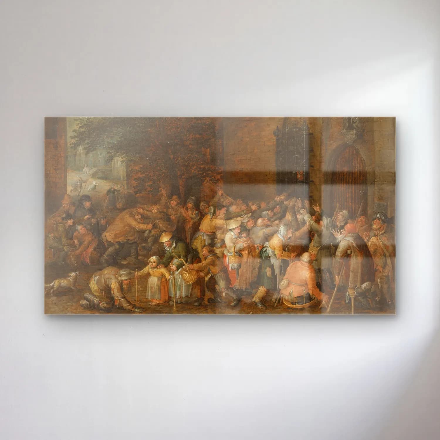 David Vinckboons – Distributing Alms cam tablo — David Vinckboons – Distributing Alms — yağlı boya savaş sahnesi