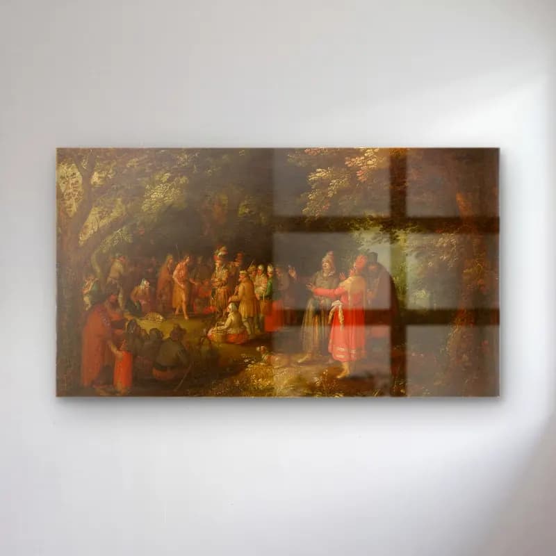 David Vinckboons – John the Baptist Preaching cam tablo — David Vinckboons – John the Baptist Preaching — yağlı boya dini sahne