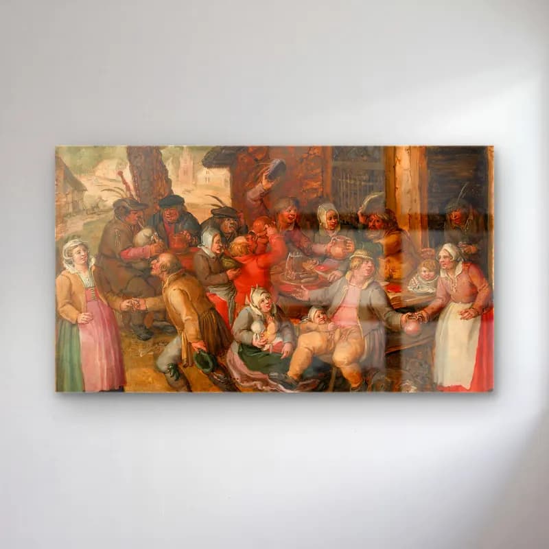 David Vinckboons – Peasant Feast cam tablo — David Vinckboons – Peasant Feast — yağlı boya dini sahne