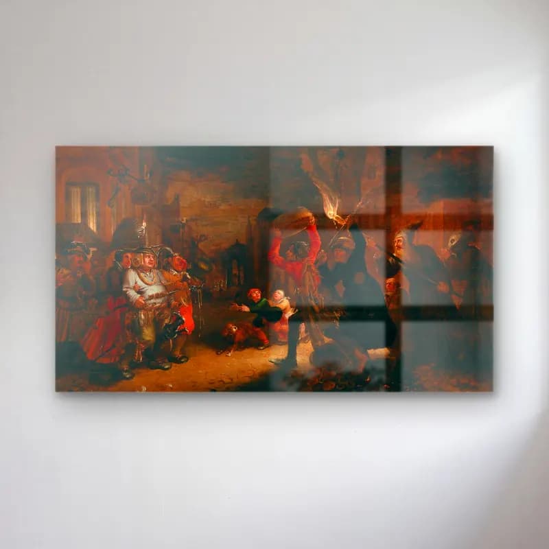 David Vinckboons – The Struggle Between Carnival And Lent cam tablo — David Vinckboons – The Struggle Between Carnival And Lent — yağlı boya savaş sahnesi