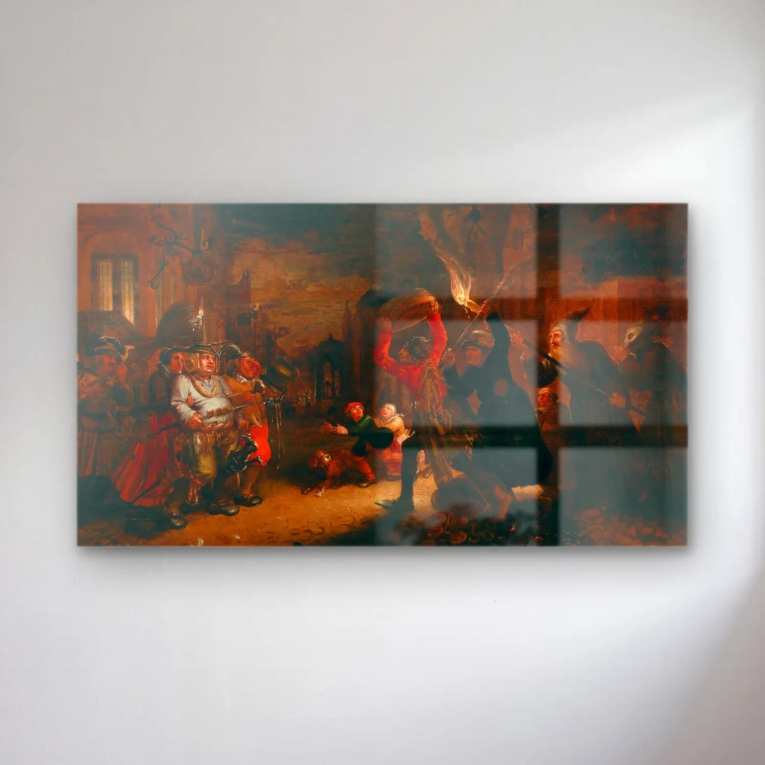 David Vinckboons – The Struggle Between Carnival And Lent cam tablo — David Vinckboons – The Struggle Between Carnival And Lent — yağlı boya savaş sahnesi