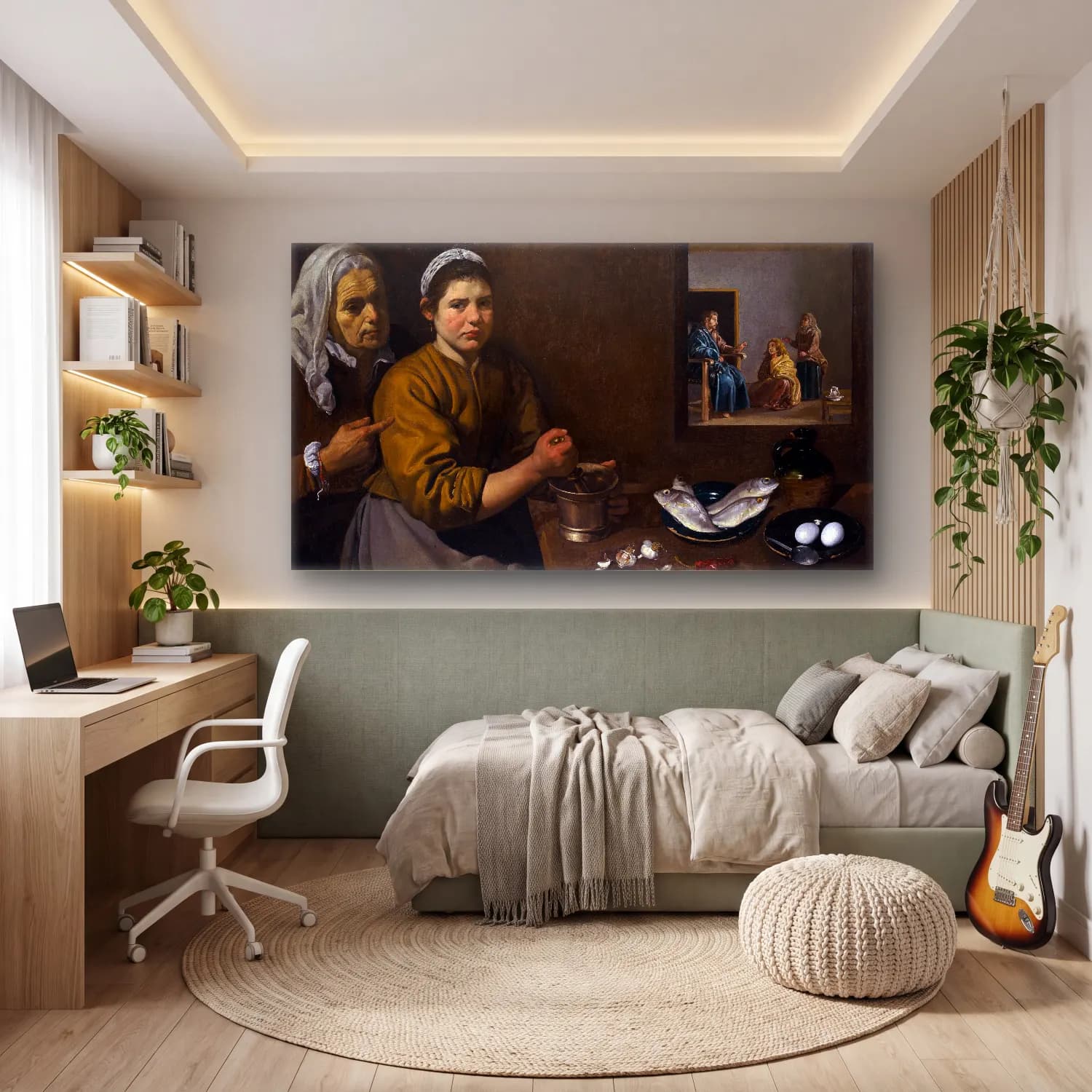 Yağlı Boya Kadın Portresi No. 8 cam tablo — genç odasında