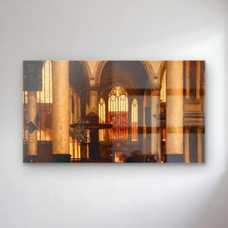Emanuel de Witte – An interior of a Protestant Gothic church cam tablo — Emanuel de Witte – An interior of a Protestant Gothic church — yağlı boya katedral