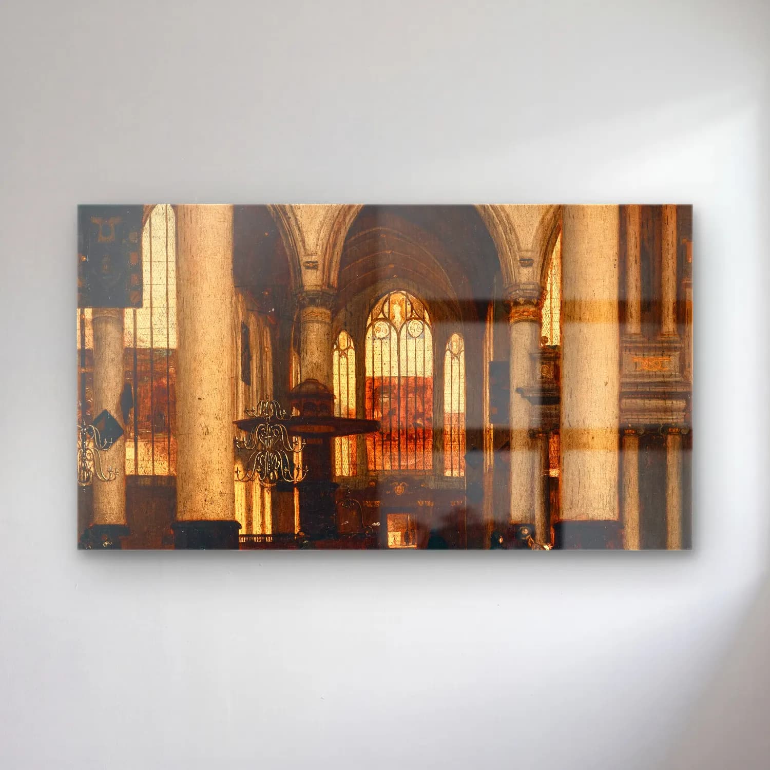 Emanuel de Witte – An interior of a Protestant Gothic church cam tablo — Emanuel de Witte – An interior of a Protestant Gothic church — yağlı boya katedral
