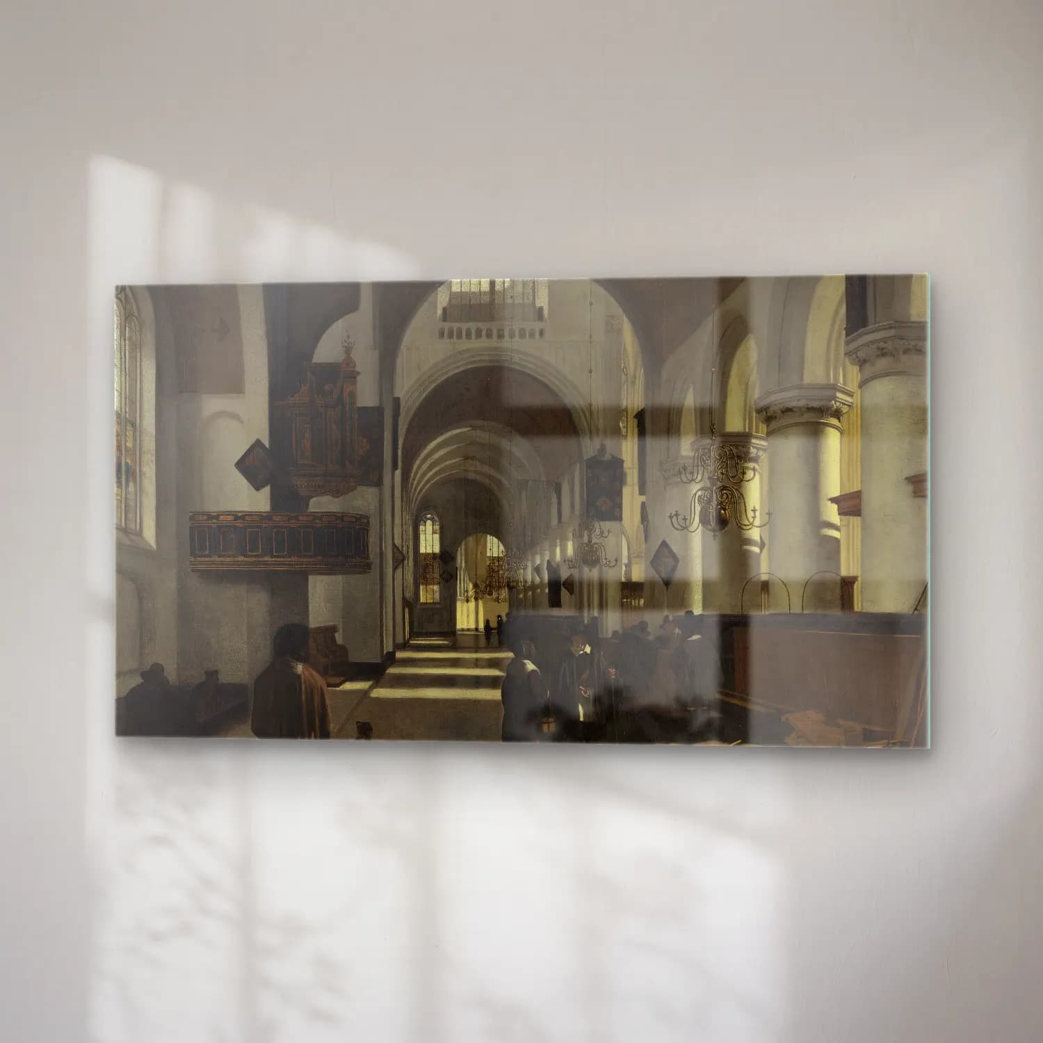 Emanuel de Witte – Interior of a Church cam tablo — sağ açıdan görünüm