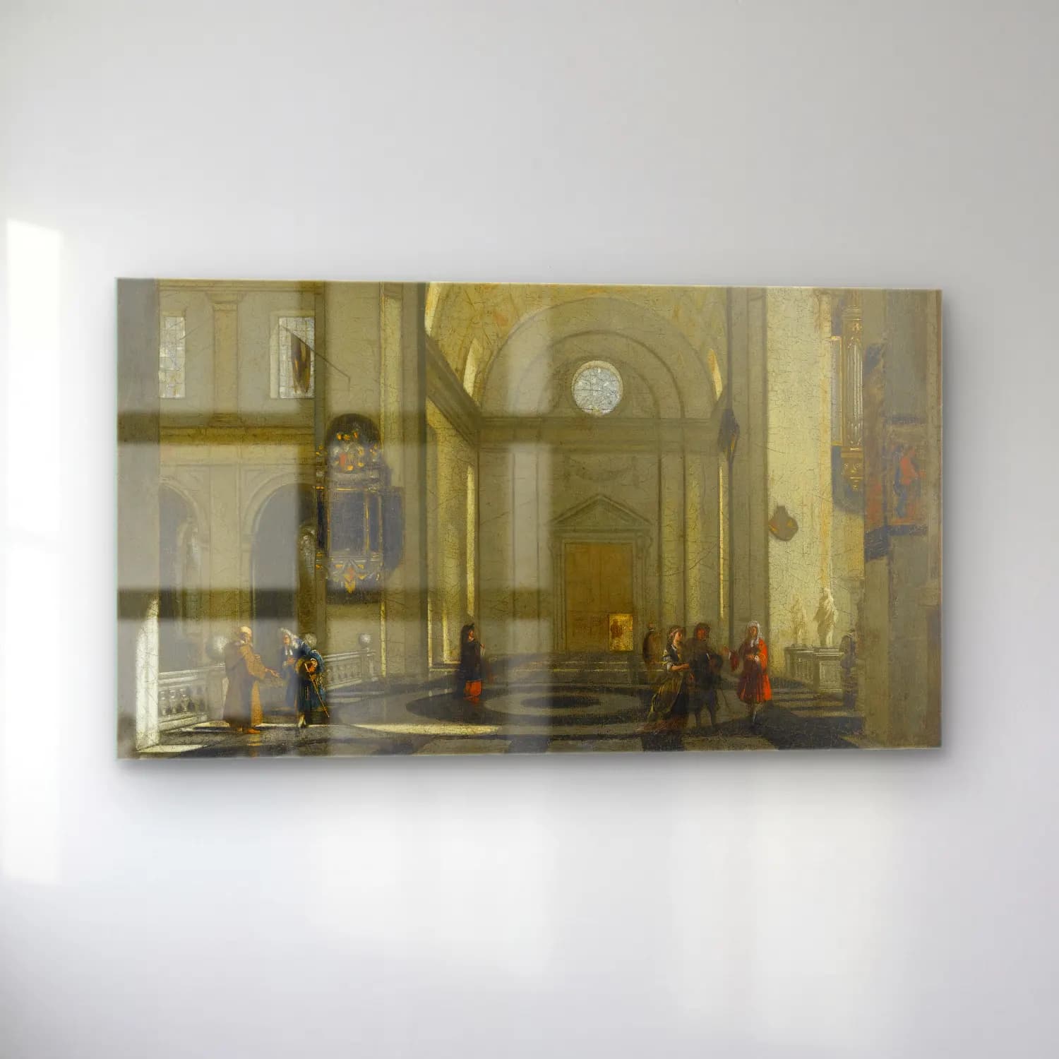Emanuel de Witte – Interior of a Church No. 4 cam tablo — sol açıdan görünüm