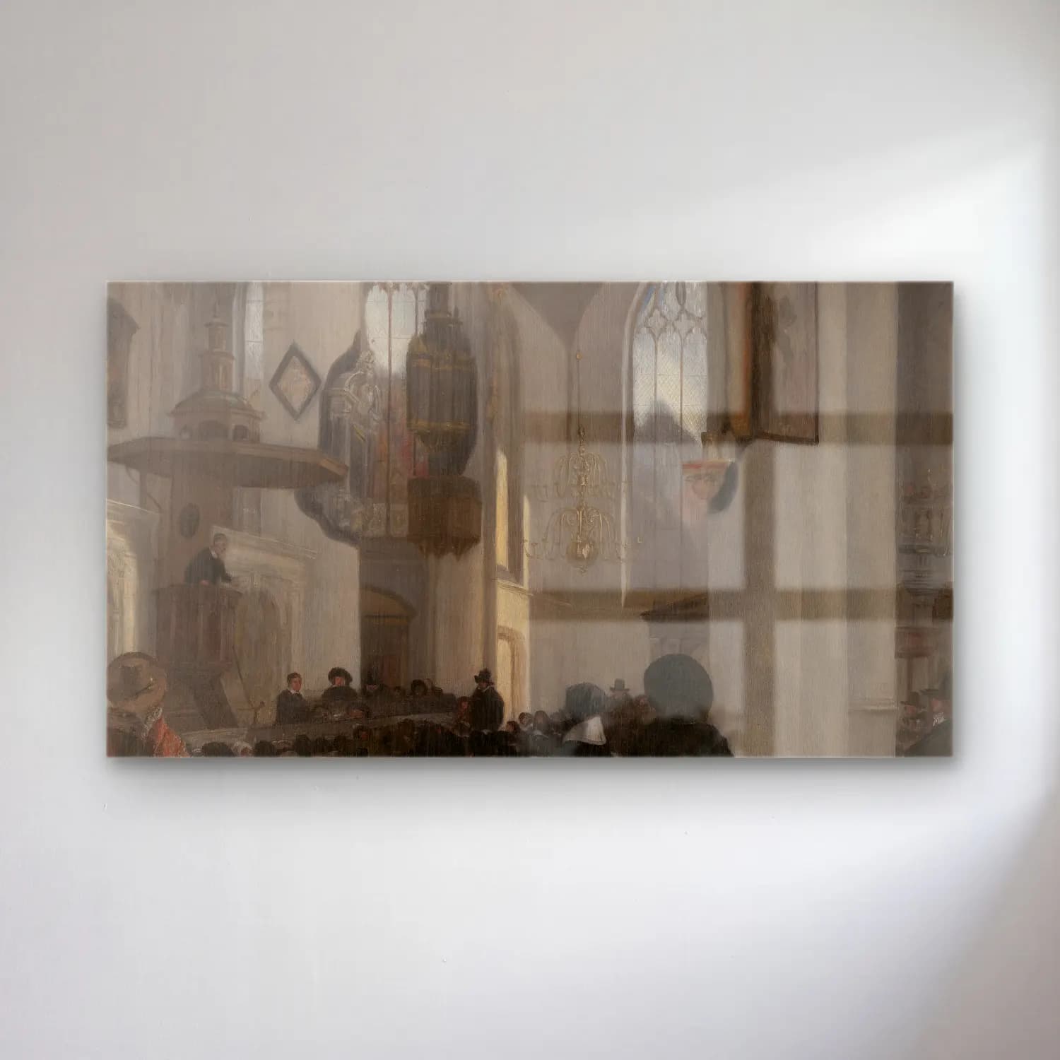 Emanuel de Witte – Interior of a Gothic Church (17th century) cam tablo — Emanuel de Witte – Interior of a Gothic Church (17th century) — yağlı boya katedral