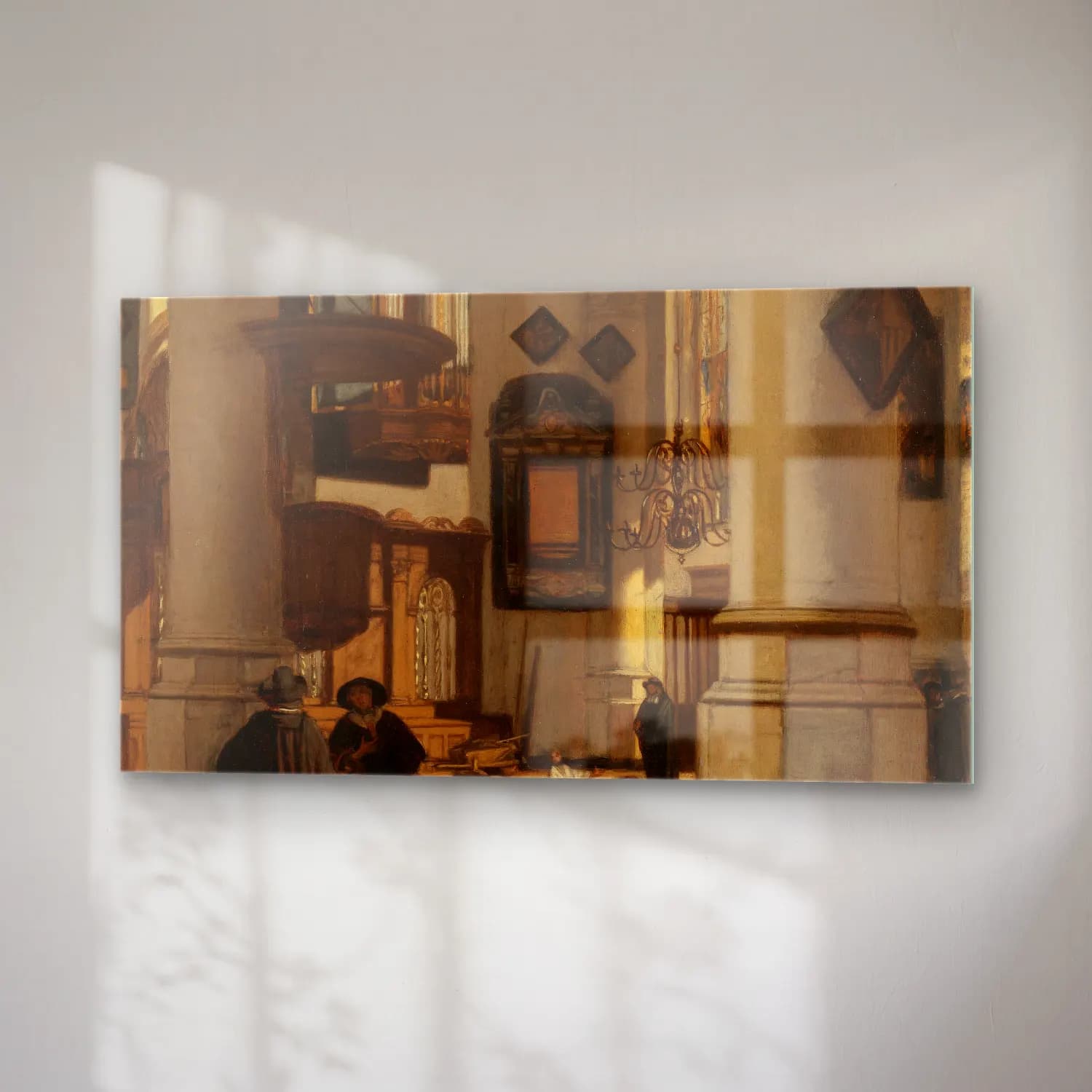 Emanuel de Witte – Interior of a Protestant, Gothic Church, with a Gravedigger… cam tablo — sağ açıdan görünüm