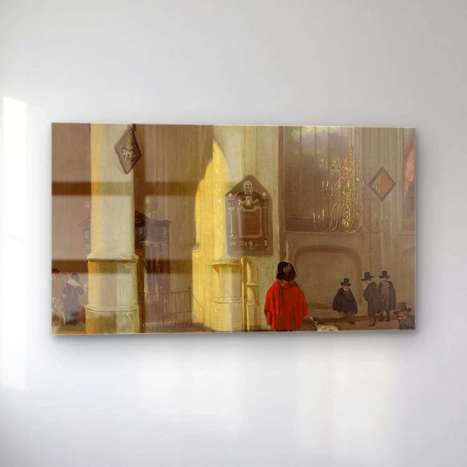 Emanuel de Witte – Interior of the Oude Kerk in Delft cam tablo — sol açıdan görünüm