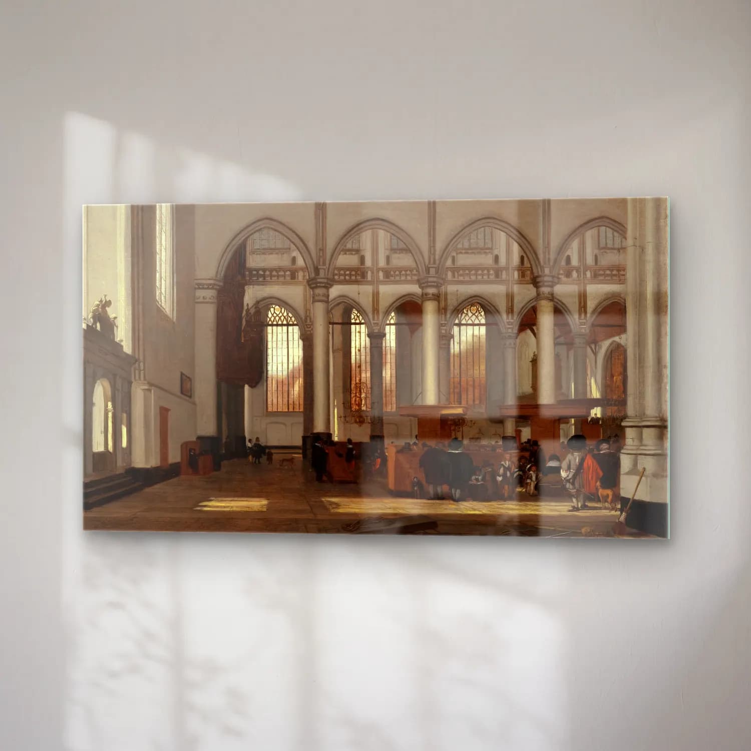 Emanuel de Witte – Interior of the Oude Kerk, Amsterdam (circa 1659) cam tablo — sağ açıdan görünüm