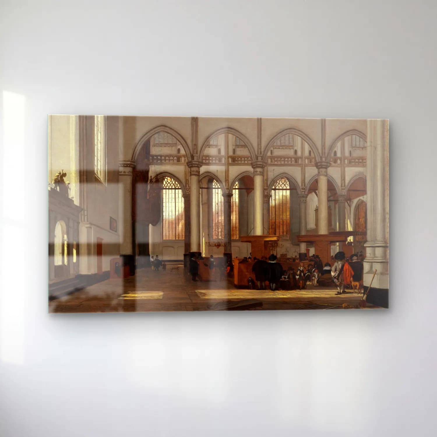 Emanuel de Witte – Interior of the Oude Kerk, Amsterdam (circa 1659) cam tablo — sol açıdan görünüm