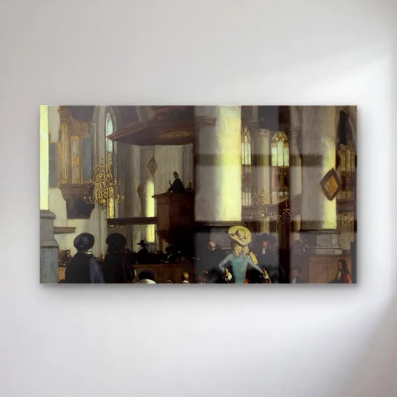 Emanuel de Witte – Interior of the Oude Kerk, Delft cam tablo — Emanuel de Witte – Interior of the Oude Kerk, Delft — empresyonist katedral