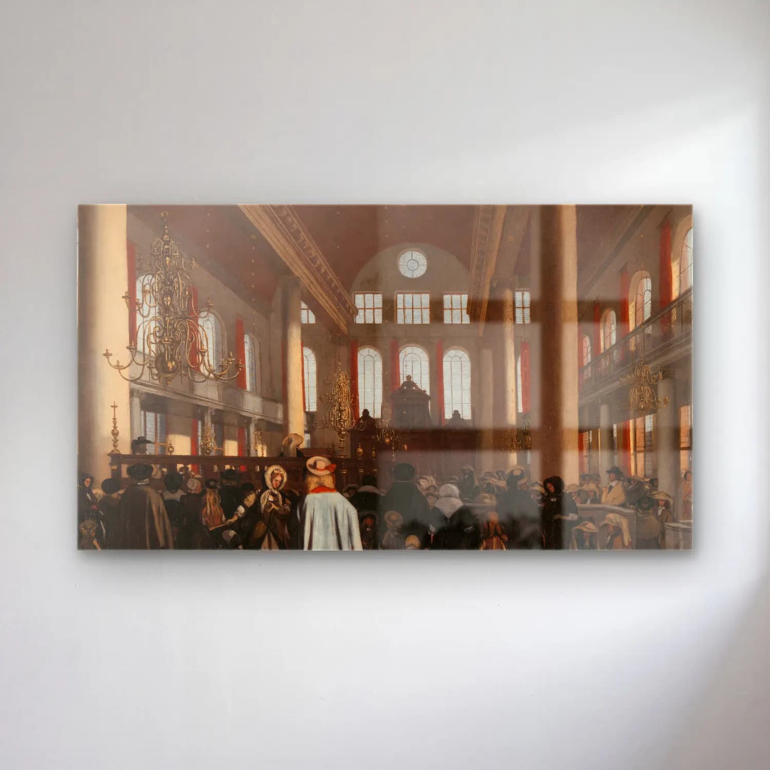 Emanuel de Witte – Interior of the Portuguese Synagogue in Amsterdam cam tablo — Emanuel de Witte – Interior of the Portuguese Synagogue in Amsterdam — yağlı boya katedral