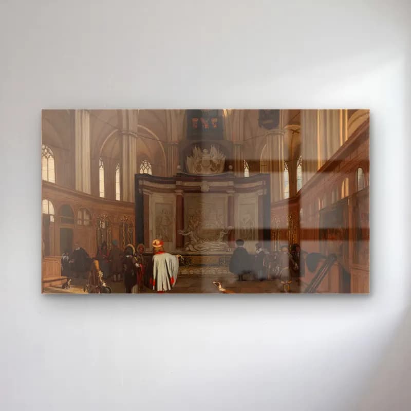 Emanuel de Witte – The Tomb of Michiel de Ruyter in the Nieuwe Kerk, Amsterdam cam tablo — Emanuel de Witte – The Tomb of Michiel de Ruyter in the Nieuwe Kerk, Amsterdam — yağlı boya dini sahne