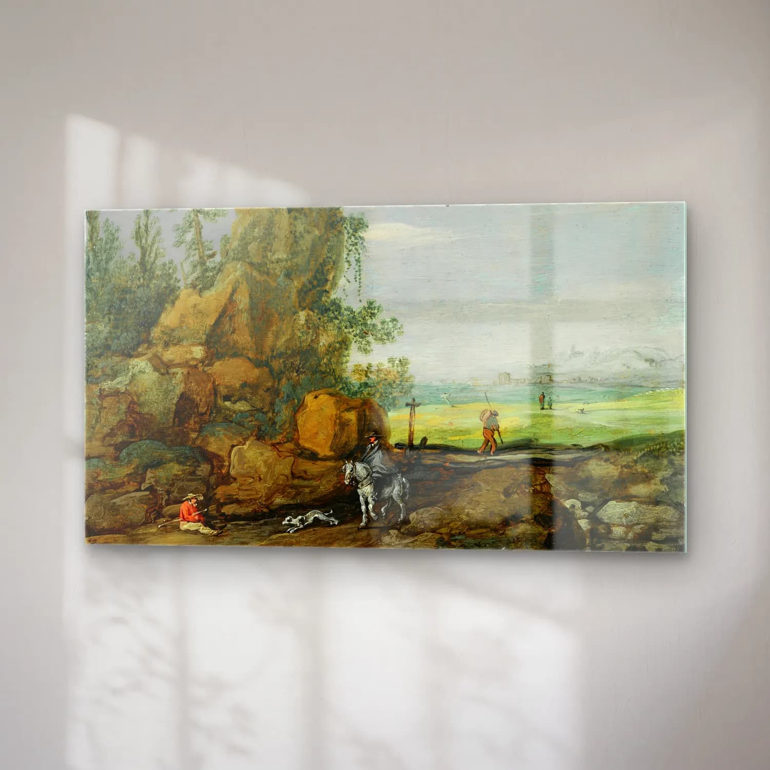 Esaias van de Velde – A Rocky Landscape With Travellers And A Horseman On A Path,… cam tablo — sağ açıdan görünüm