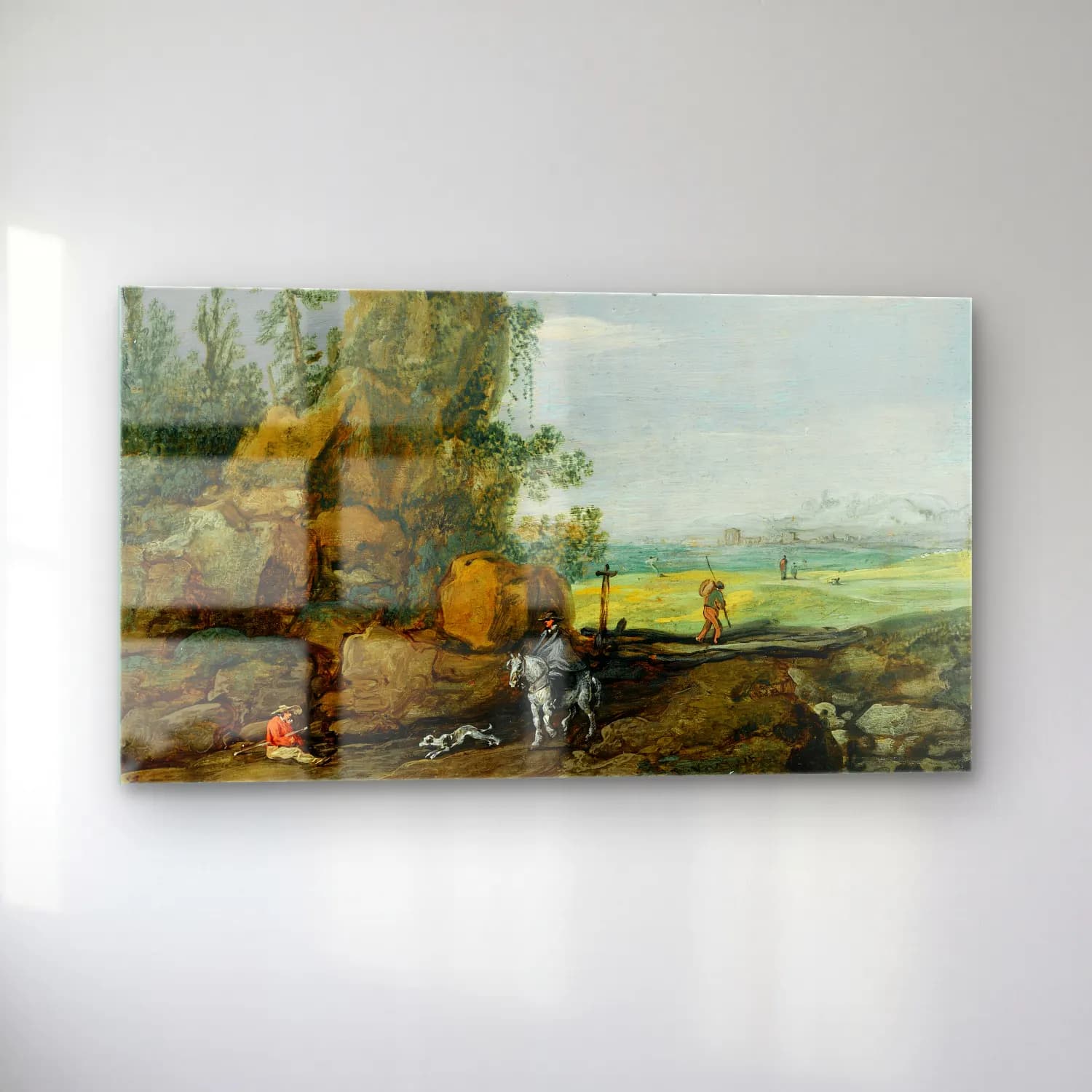 Esaias van de Velde – A Rocky Landscape With Travellers And A Horseman On A Path,… cam tablo — sol açıdan görünüm