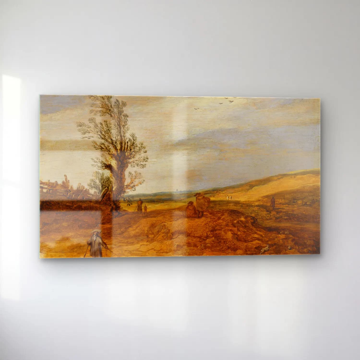 Esaias van de Velde – A View in the Dunes cam tablo — sol açıdan görünüm