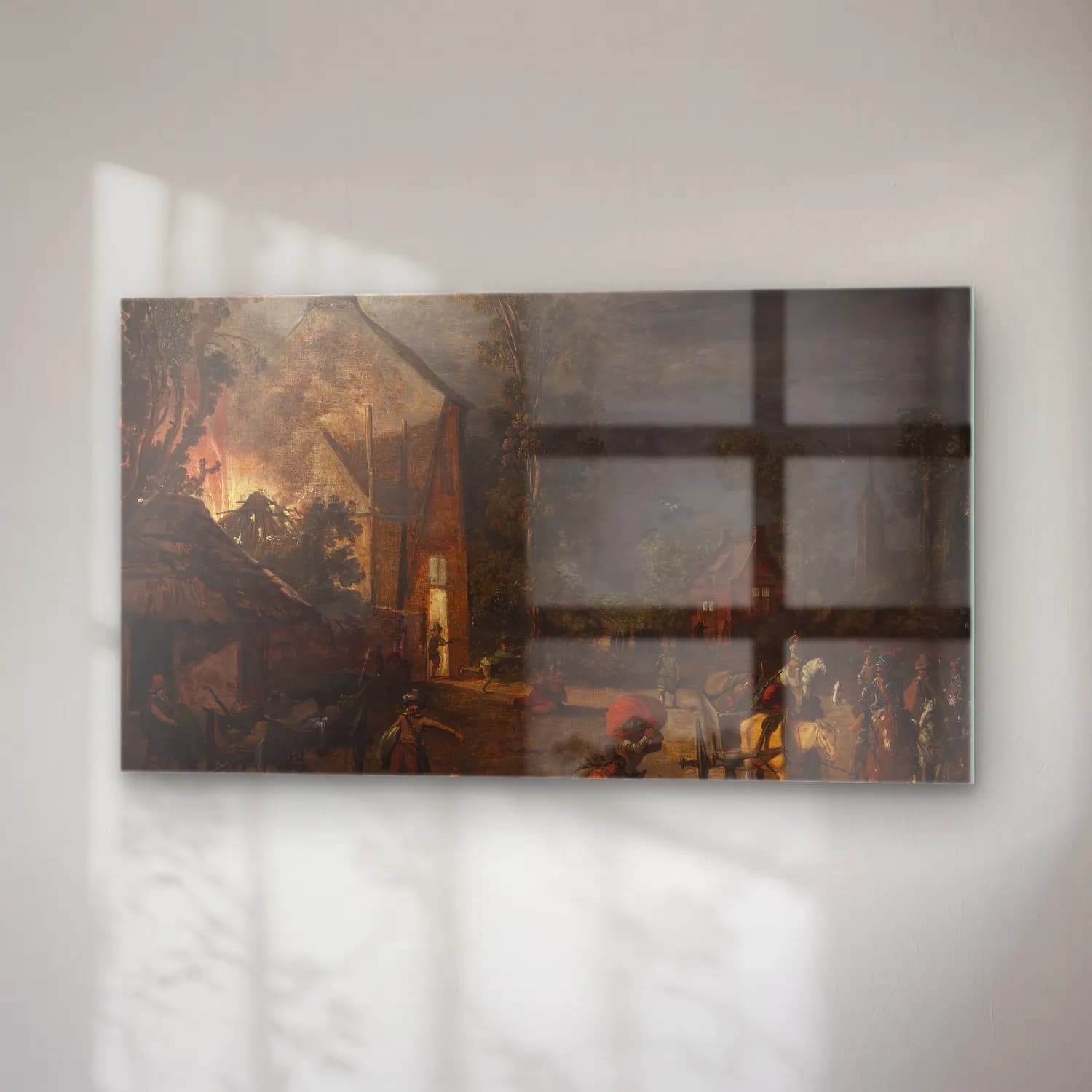 Esaias van de Velde – A Village Looted at Night cam tablo — sağ açıdan görünüm