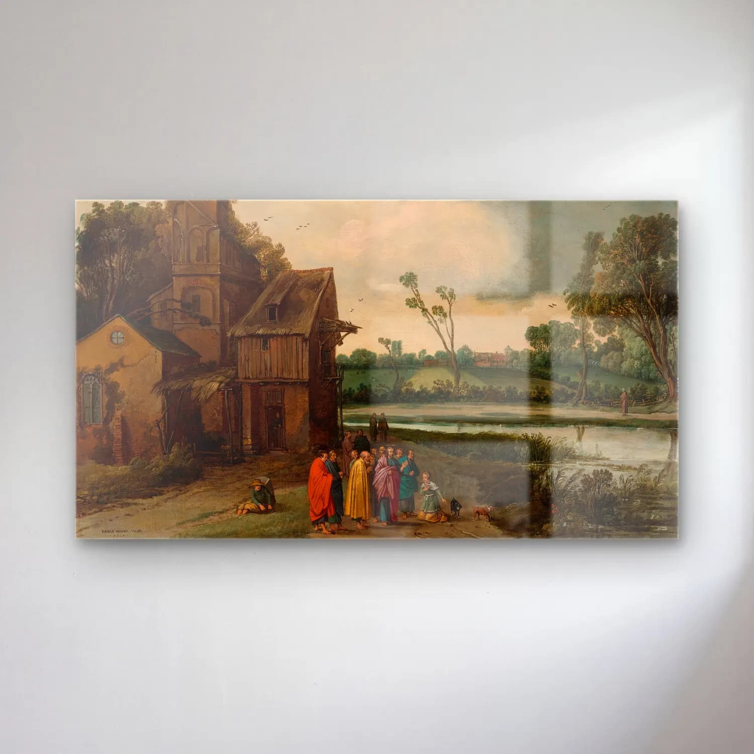 Esaias van de Velde – A landscape with Christ and the Canaanite Woman cam tablo — Esaias van de Velde – A landscape with Christ and the Canaanite Woman — yağlı boya dini sahne