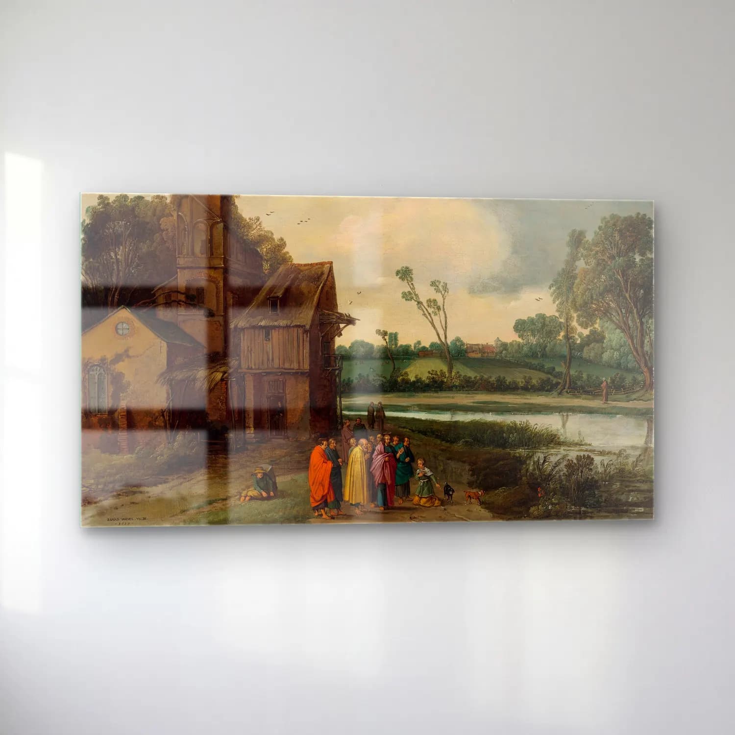 Esaias van de Velde – A landscape with Christ and the Canaanite Woman cam tablo — sol açıdan görünüm