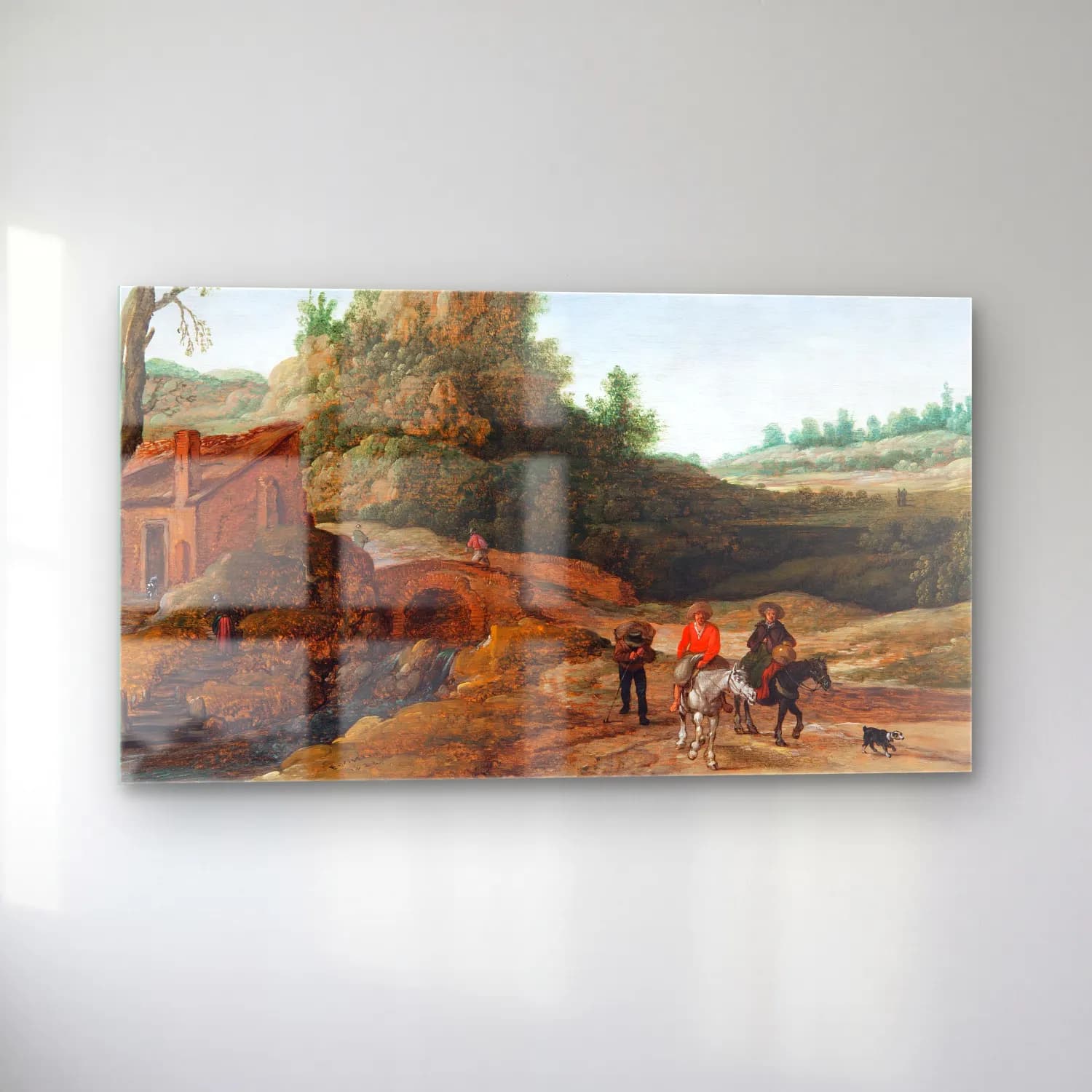 Esaias van de Velde – A rocky landscape with a waterfall and Ruth and Boaz cam tablo — sol açıdan görünüm