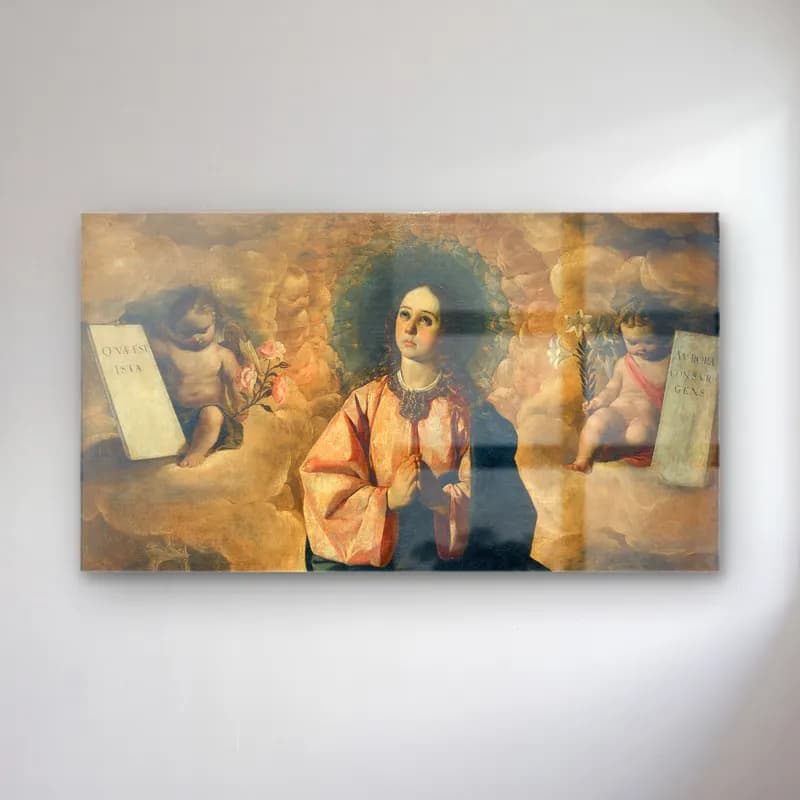 Yağlı Boya Dini Sahne – Pembe Tonlar cam tablo — Yağlı Boya Dini Sahne – Pembe Tonlar — yağlı boya dini sahne