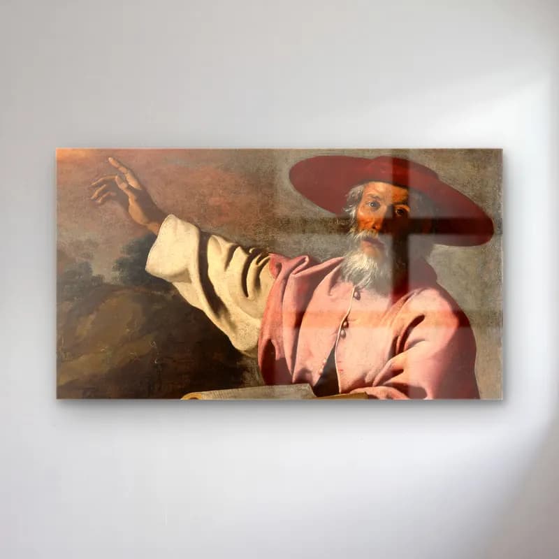 Yağlı Boya Erkek Portresi – Pembe Tonlar cam tablo — Yağlı Boya Erkek Portresi – Pembe Tonlar — yağlı boya erkek portresi