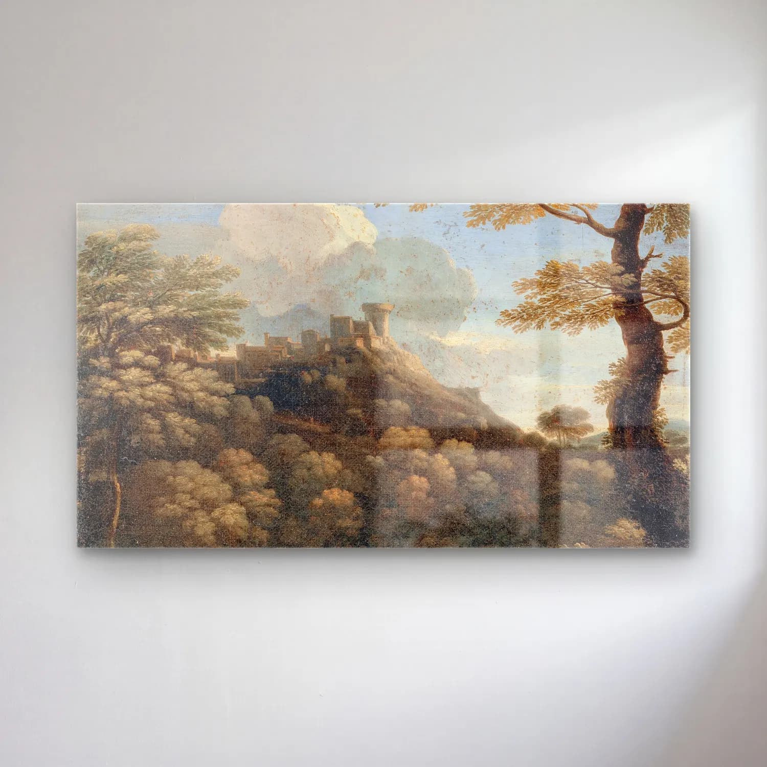 Gaspard Dughet – A Castle in a Wood cam tablo — Gaspard Dughet – A Castle in a Wood — yağlı boya şato