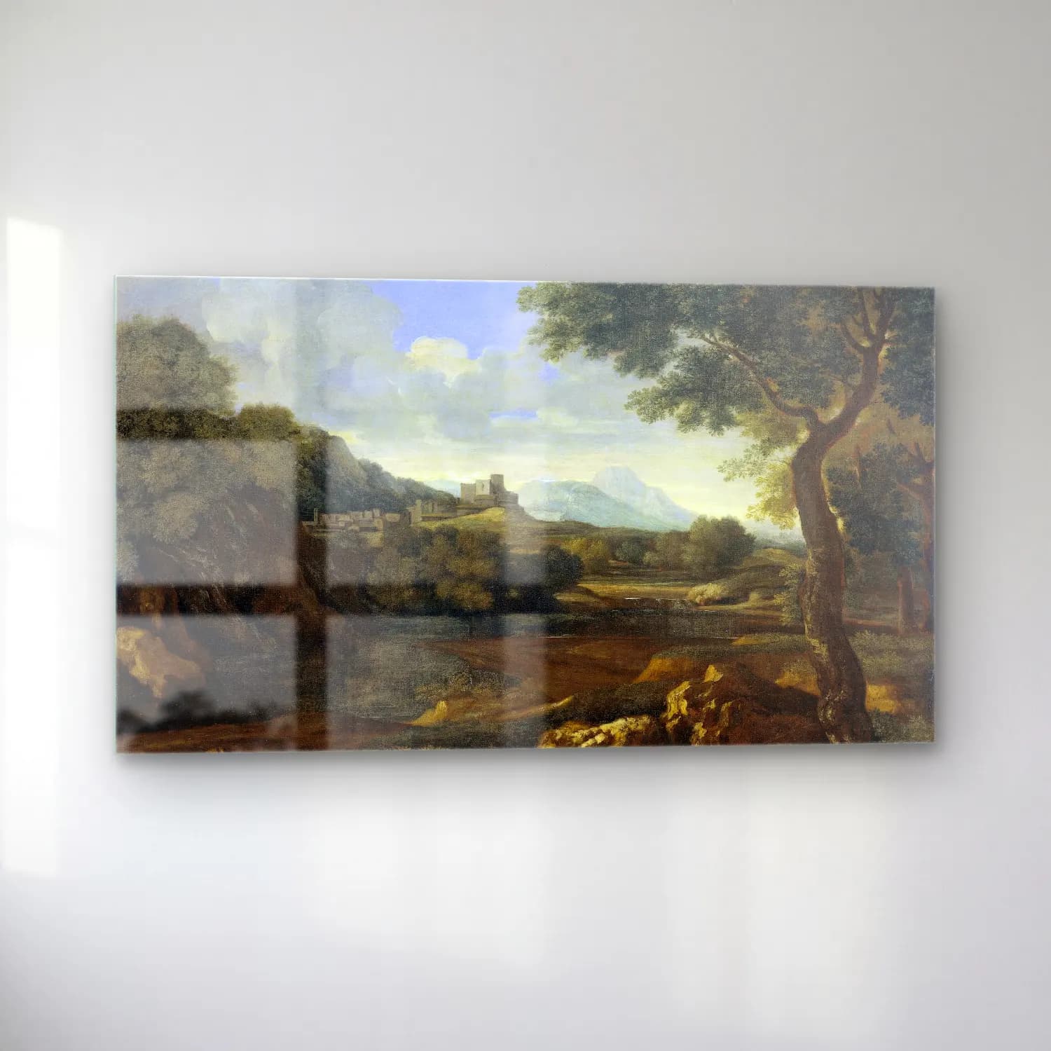 Gaspard Dughet – Landscape cam tablo — sol açıdan görünüm