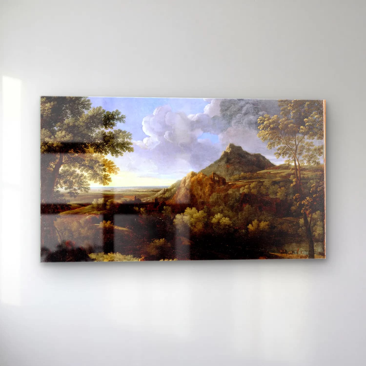 Gaspard Dughet – Landscape in the Roman Campagna cam tablo — sol açıdan görünüm