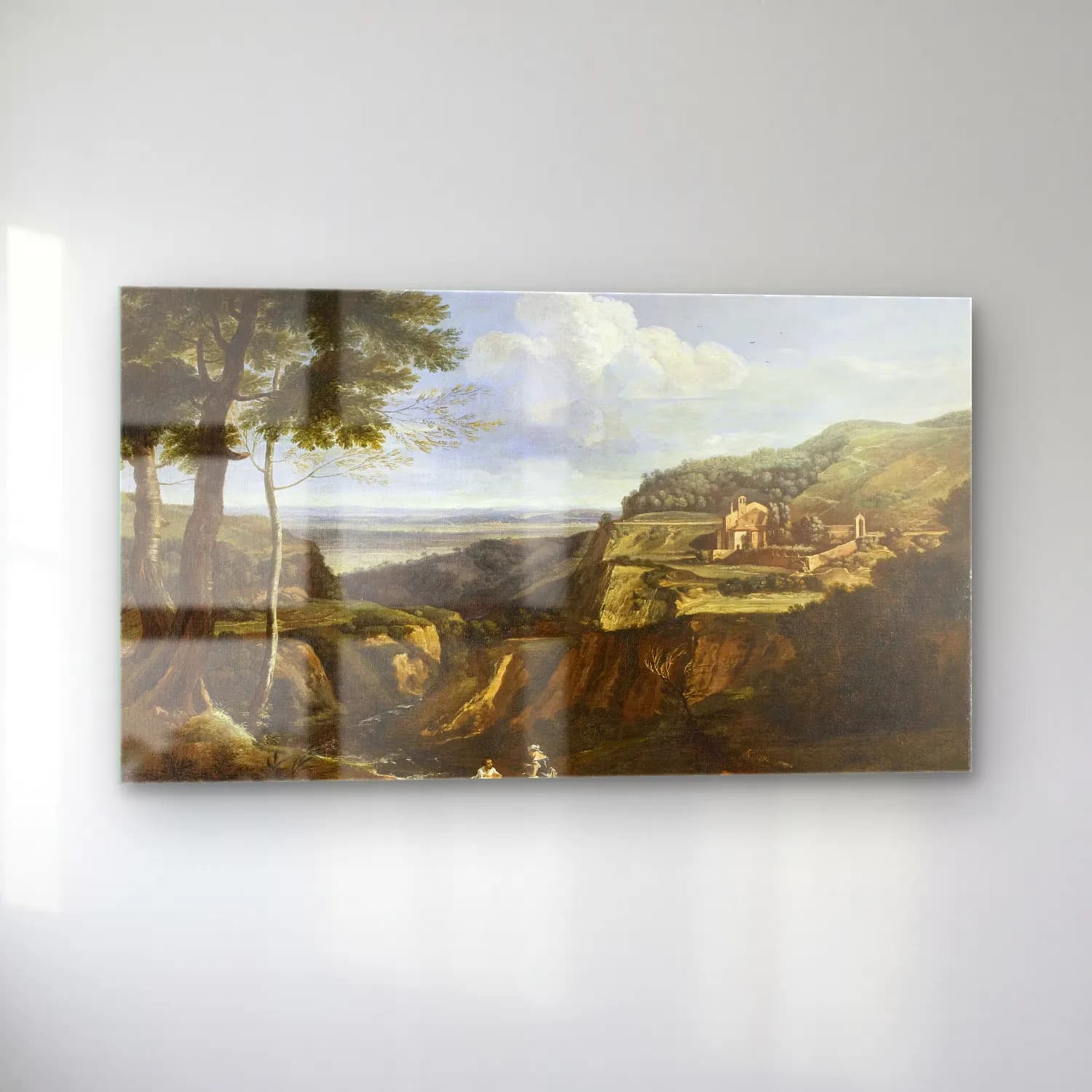 Gaspard Dughet – View of the Hermitage of Camaldoli near Frascati (circa… cam tablo — sol açıdan görünüm