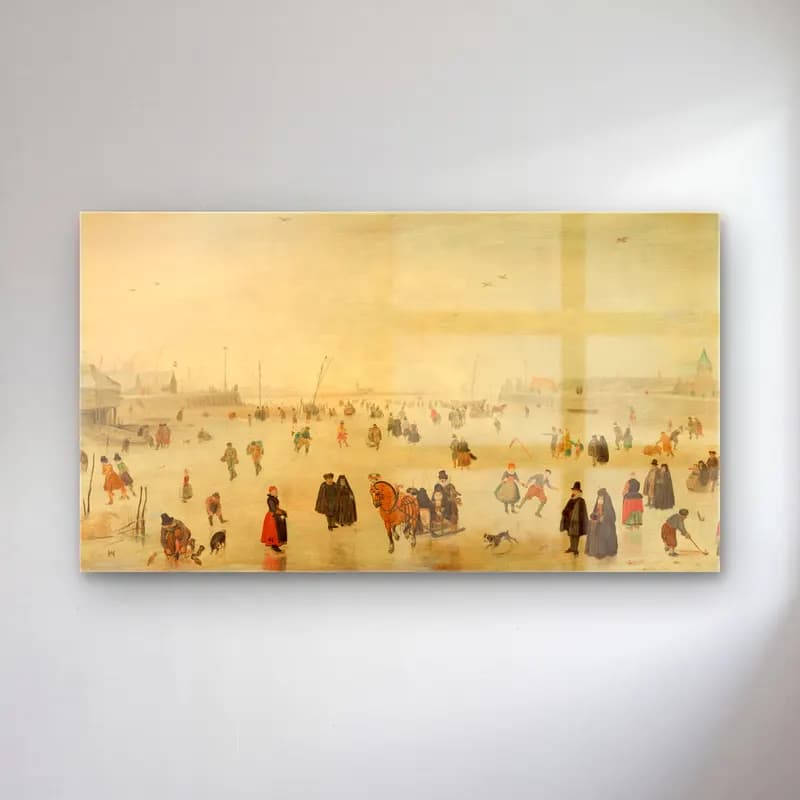 Hendrick Avercamp – A Scene on the Ice cam tablo — Hendrick Avercamp – A Scene on the Ice — yağlı boya karlı kış manzarası