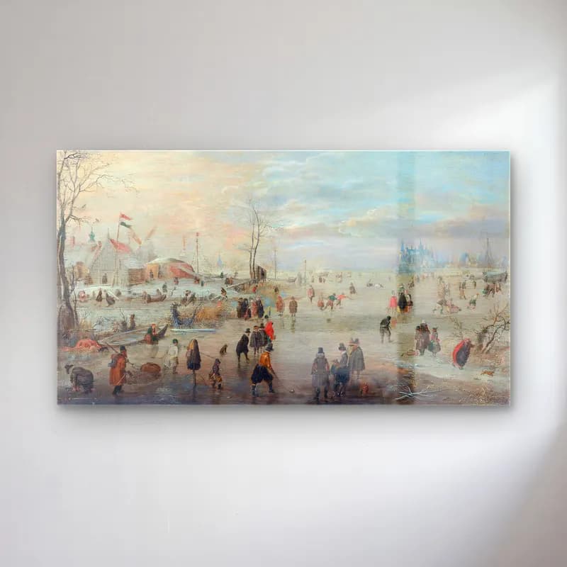 Hendrick Avercamp – Enjoying the Ice cam tablo — Hendrick Avercamp – Enjoying the Ice — yağlı boya karlı kış manzarası