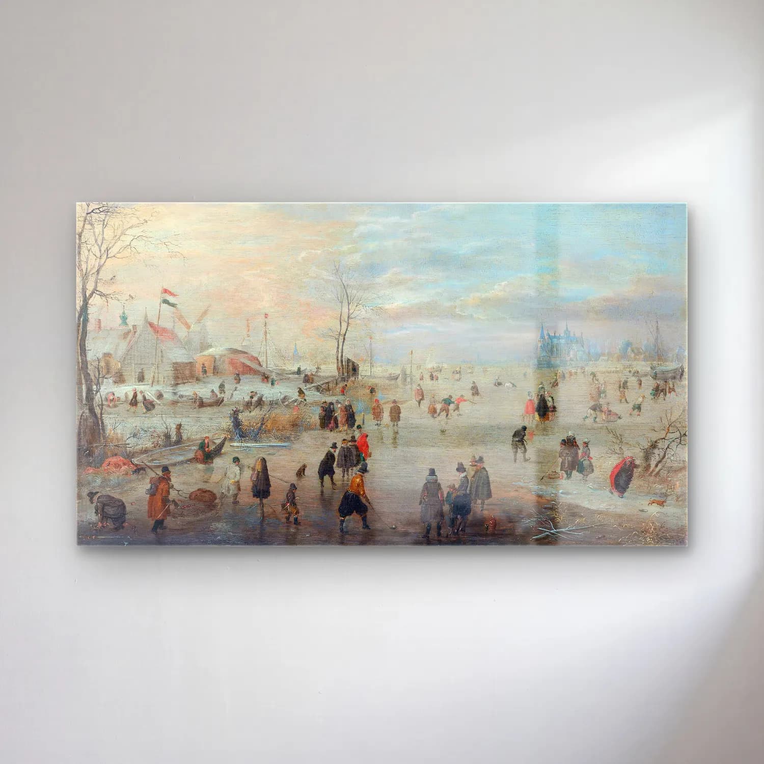 Hendrick Avercamp – Enjoying the Ice cam tablo — Hendrick Avercamp – Enjoying the Ice — yağlı boya karlı kış manzarası