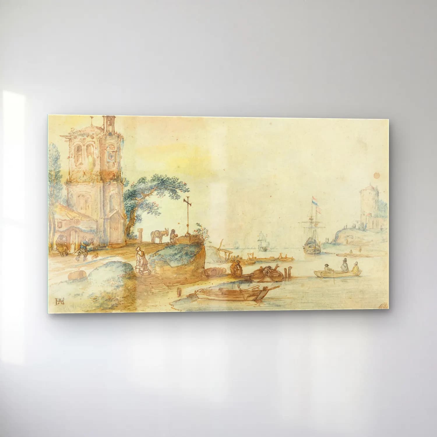 Hendrick Avercamp – Scene with a Tower to the Left cam tablo — sol açıdan görünüm