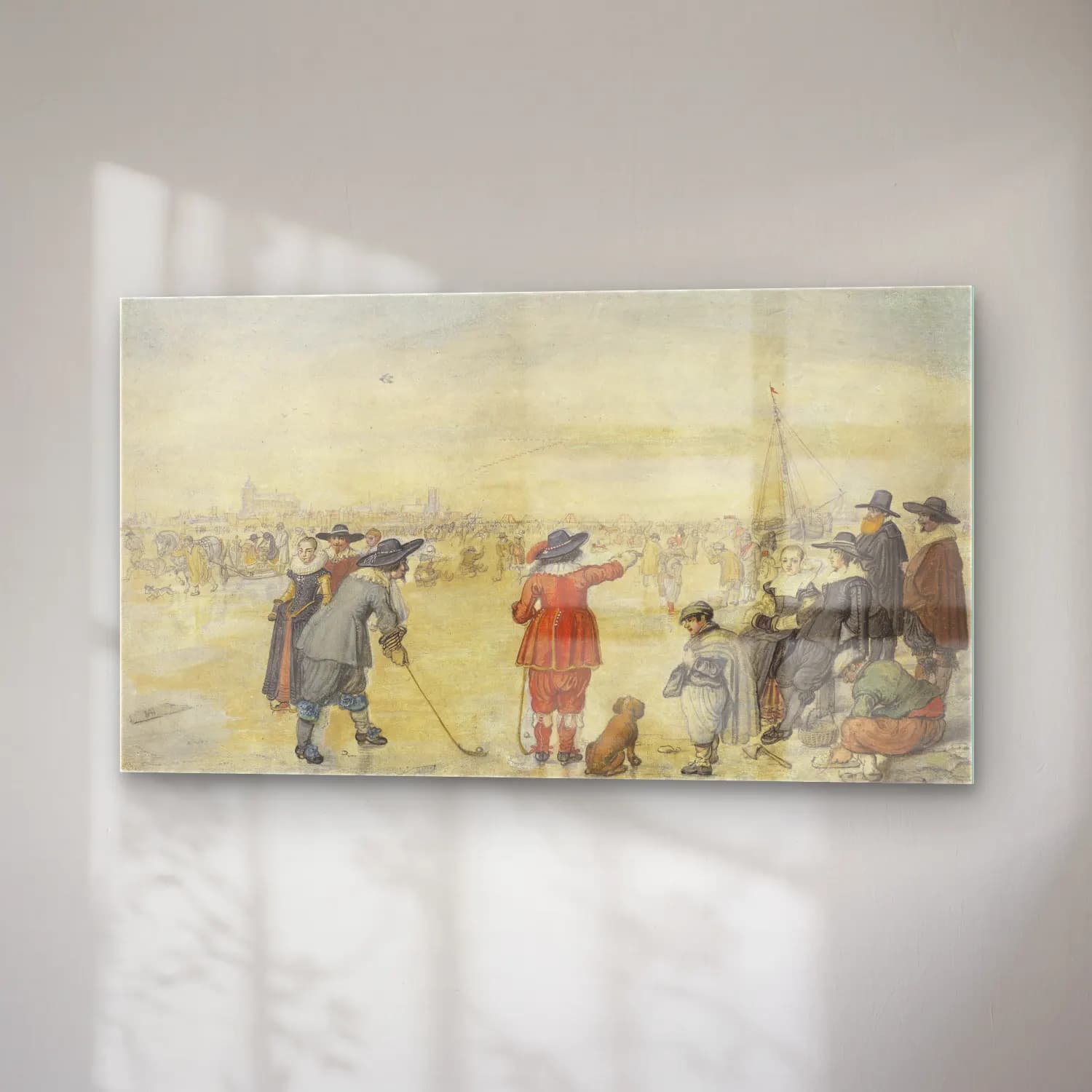 Hendrick Avercamp – Winter Games on the Frozen River Ijssel cam tablo — sağ açıdan görünüm