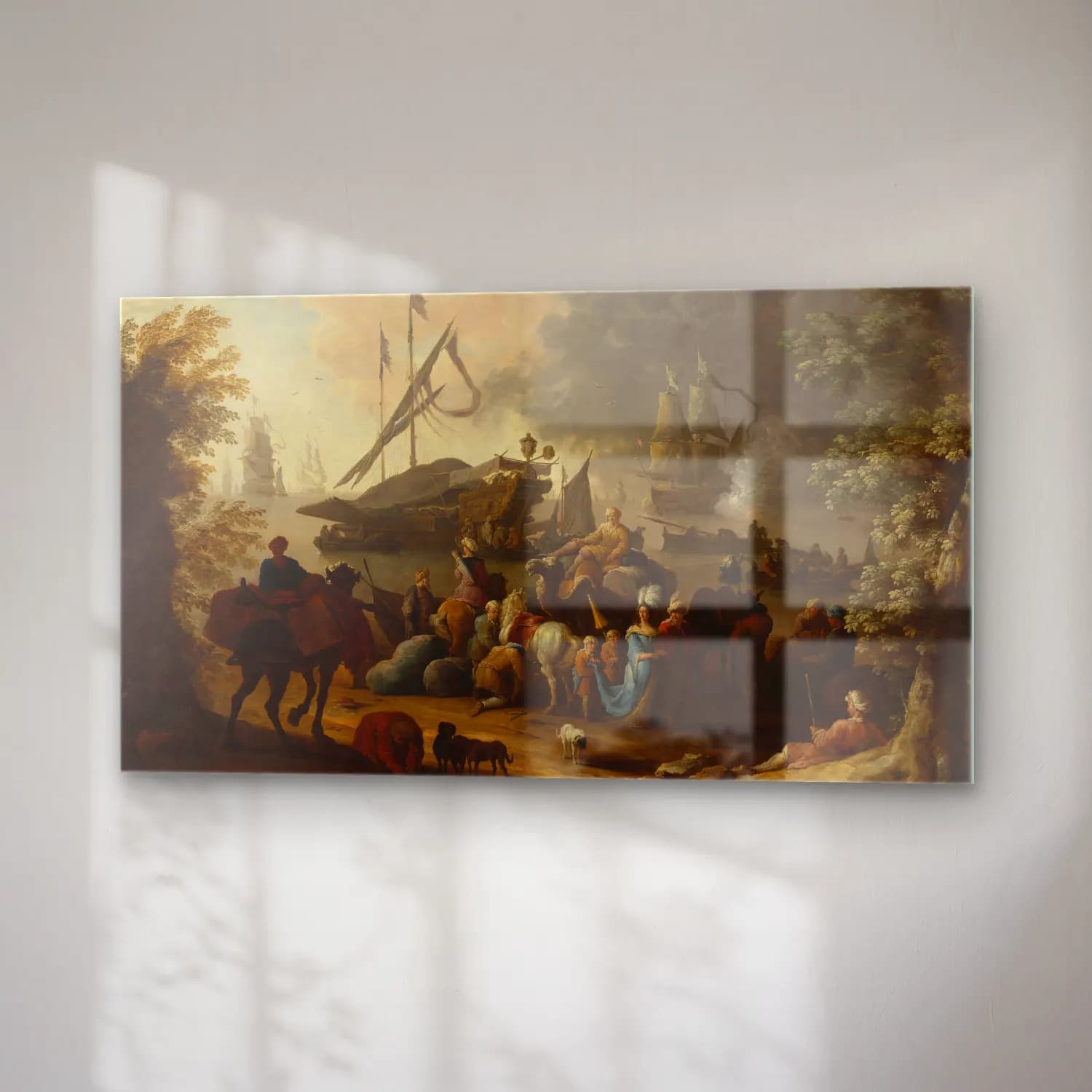 Hendrik van Minderhout – Scene in an Eastern port cam tablo — sağ açıdan görünüm