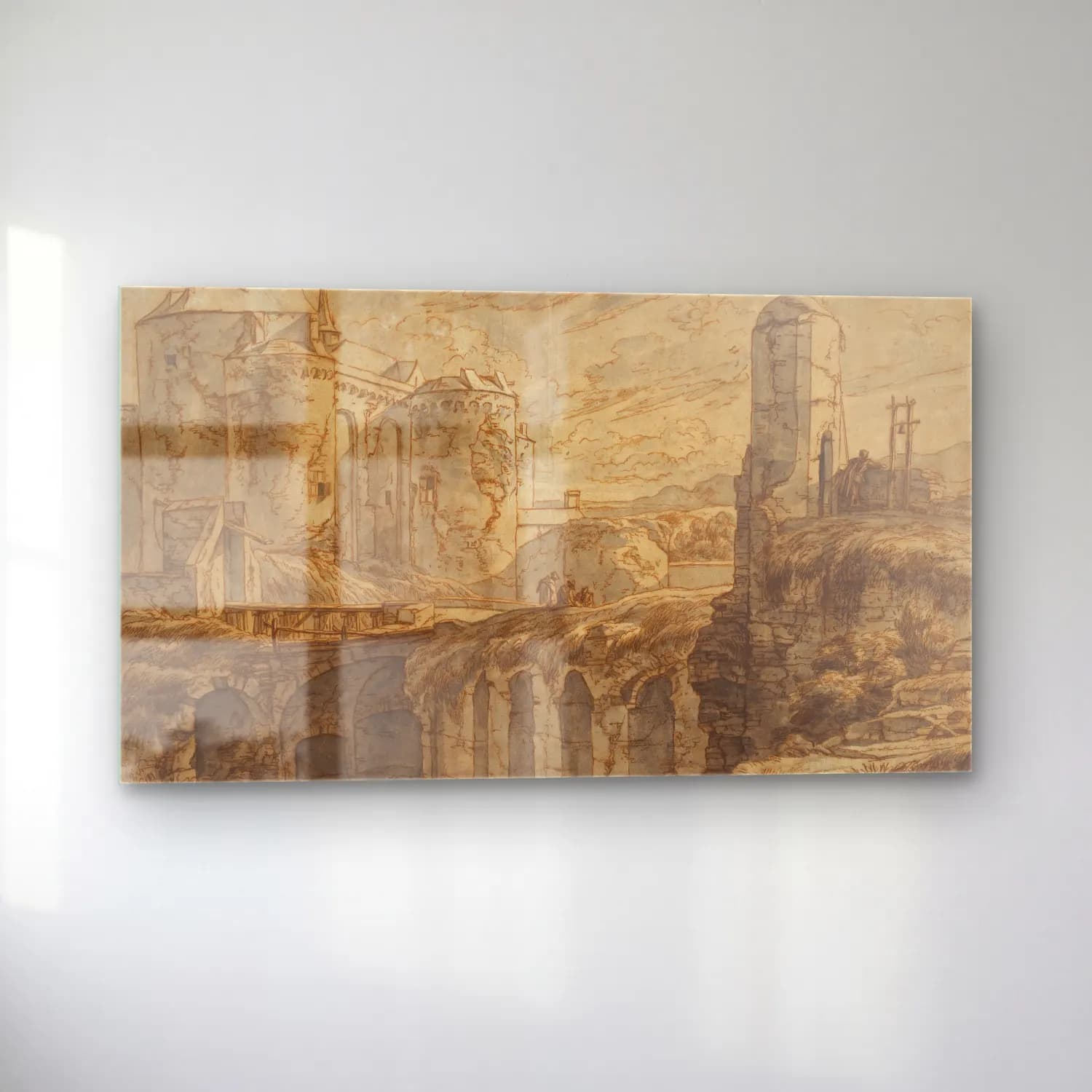 Hendrik van Minderhout – The Gate of Bruges at Sluis cam tablo — sol açıdan görünüm