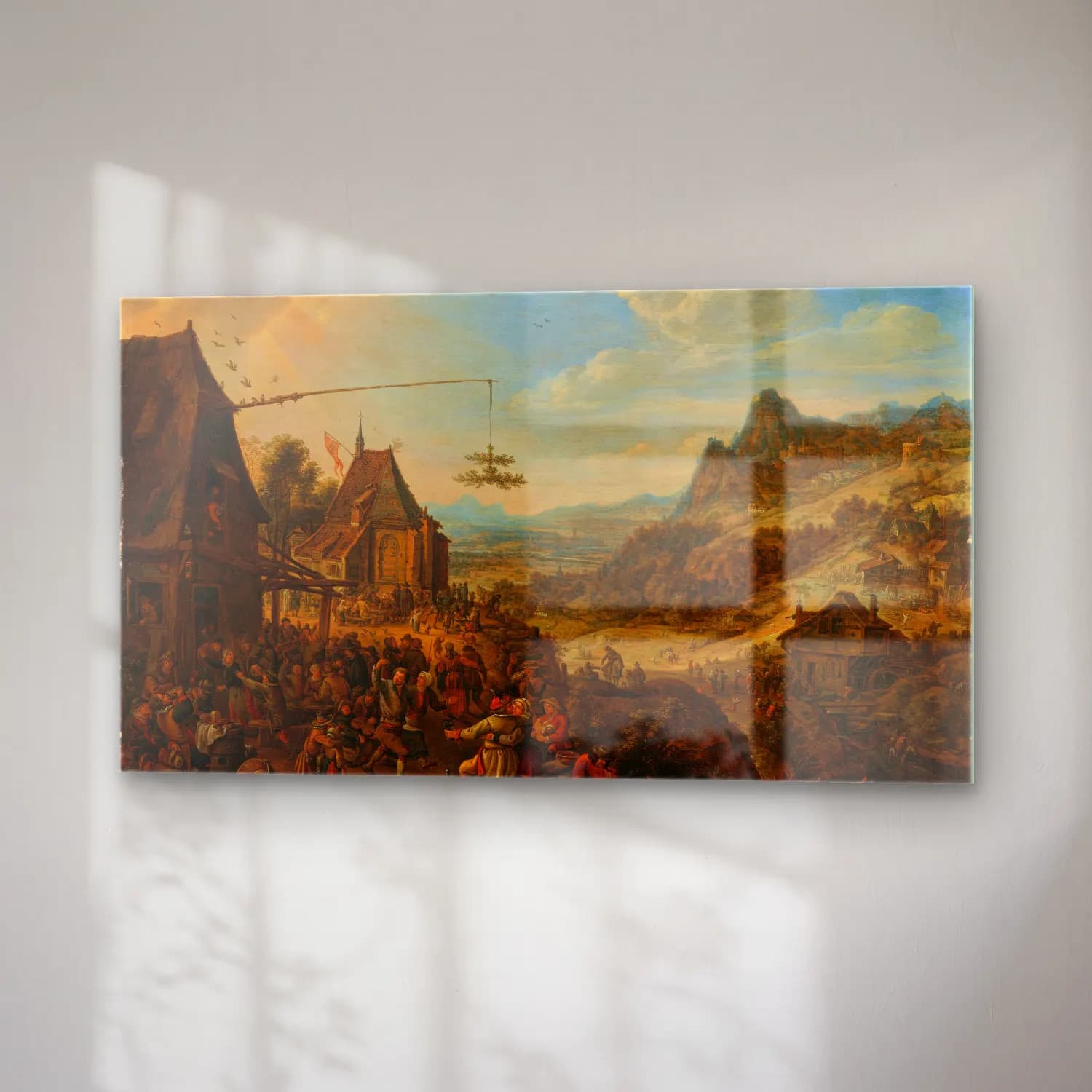 Herman Saftleven – A Rhenish landscape with a village festival cam tablo — sağ açıdan görünüm
