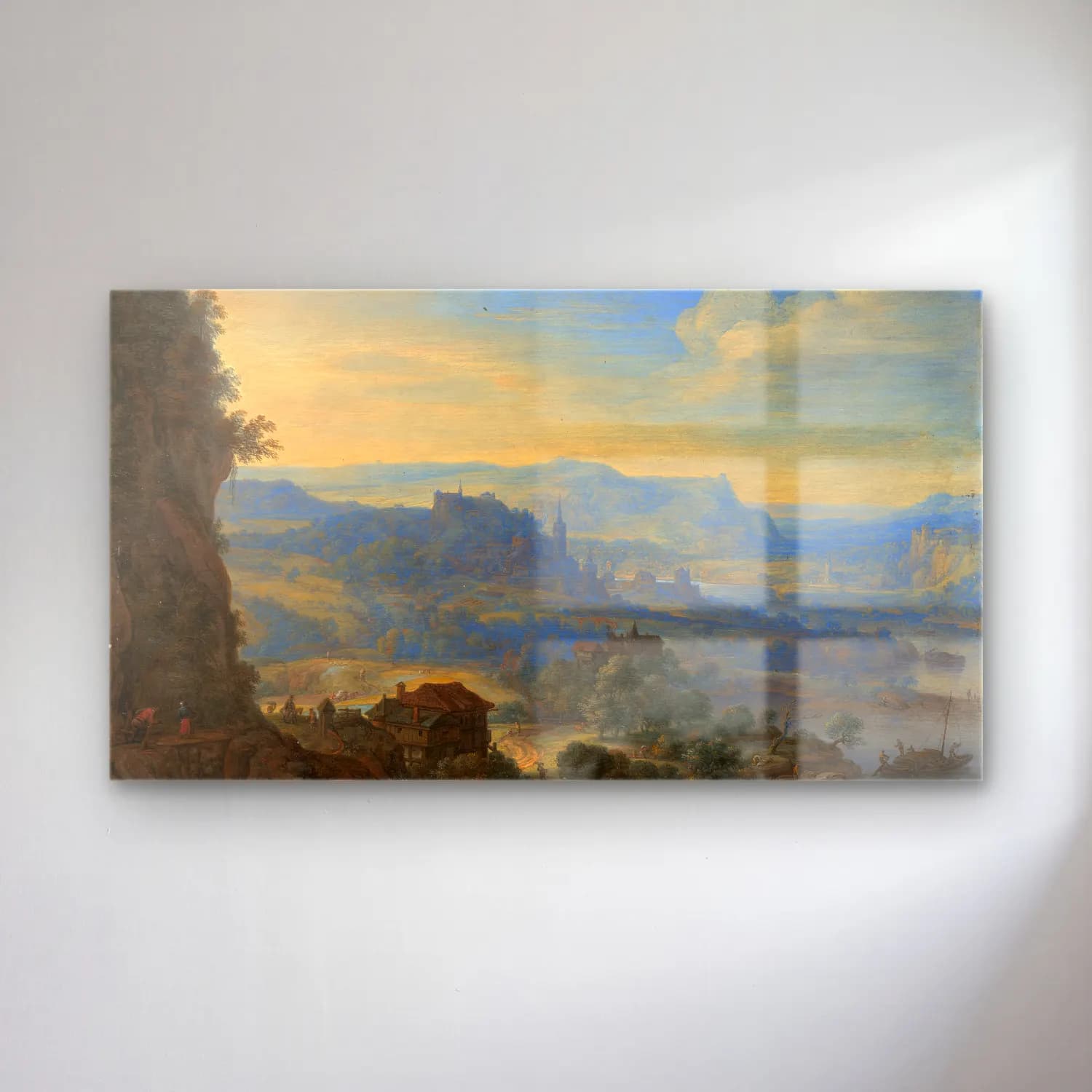 Herman Saftleven – Imaginary River Landscape cam tablo — Herman Saftleven – Imaginary River Landscape — yağlı boya şato