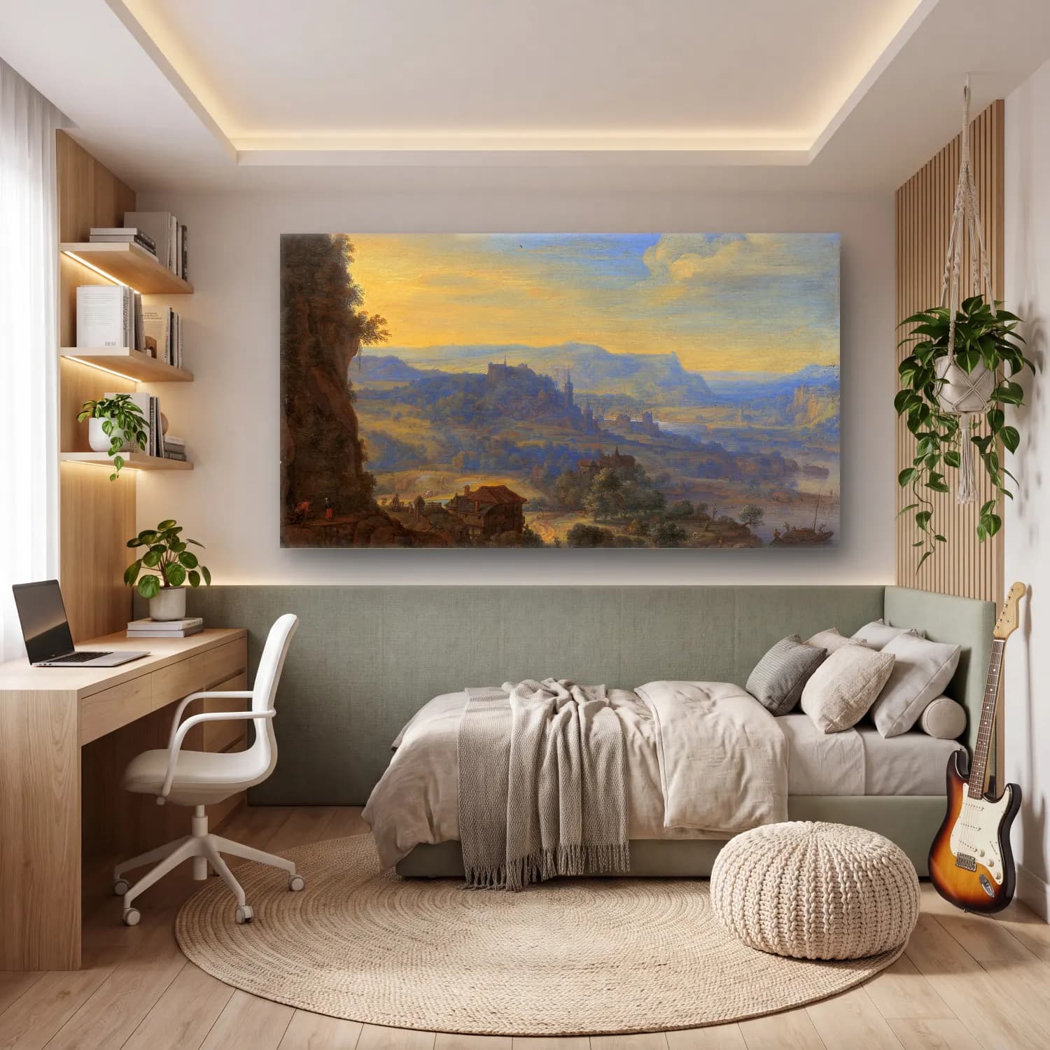 Herman Saftleven – Imaginary River Landscape cam tablo — genç odasında