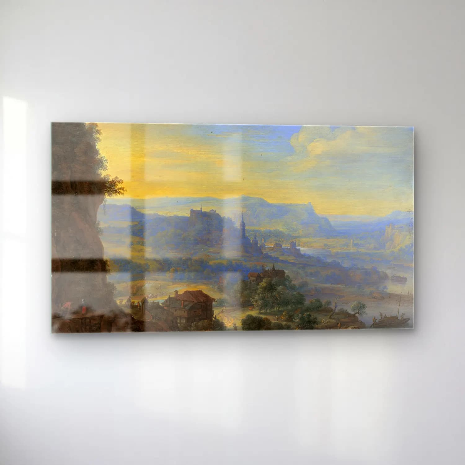 Herman Saftleven – Imaginary River Landscape cam tablo — sol açıdan görünüm