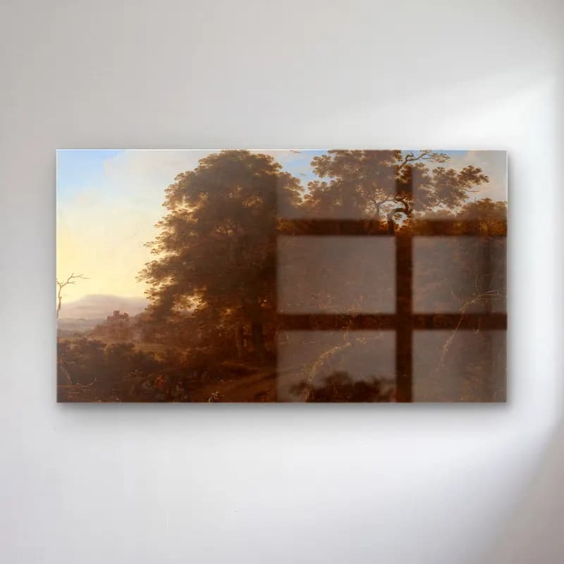 Herman Saftleven – Landscape with travellers cam tablo — Herman Saftleven – Landscape with travellers — yağlı boya orman