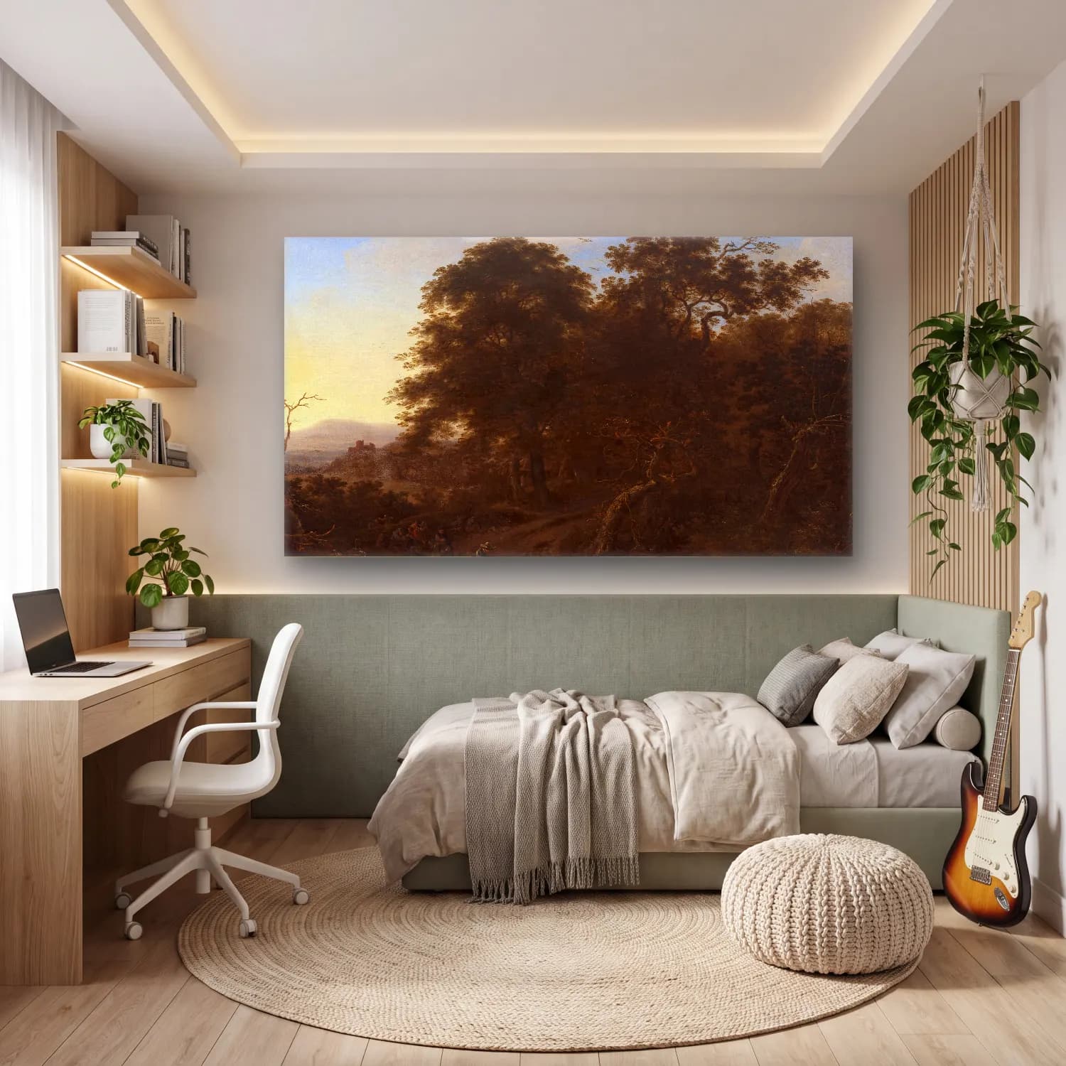 Herman Saftleven – Landscape with travellers cam tablo — genç odasında