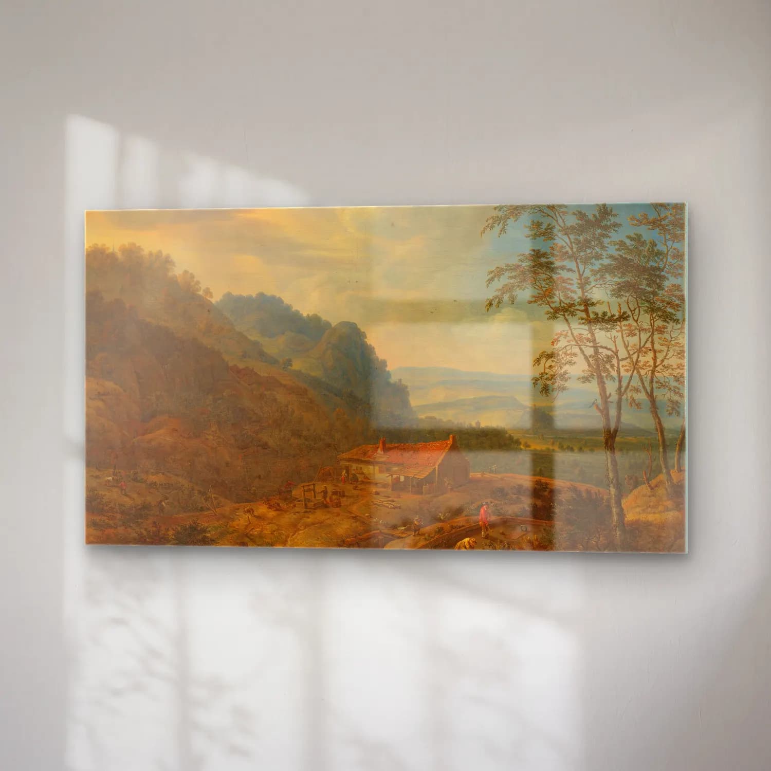 Herman Saftleven – Mountainous Landscape with Farm cam tablo — sağ açıdan görünüm